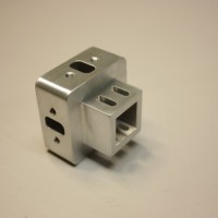 Wire EDM machining in aluminum medical component. Wire EDM machining in aluminum medical component.