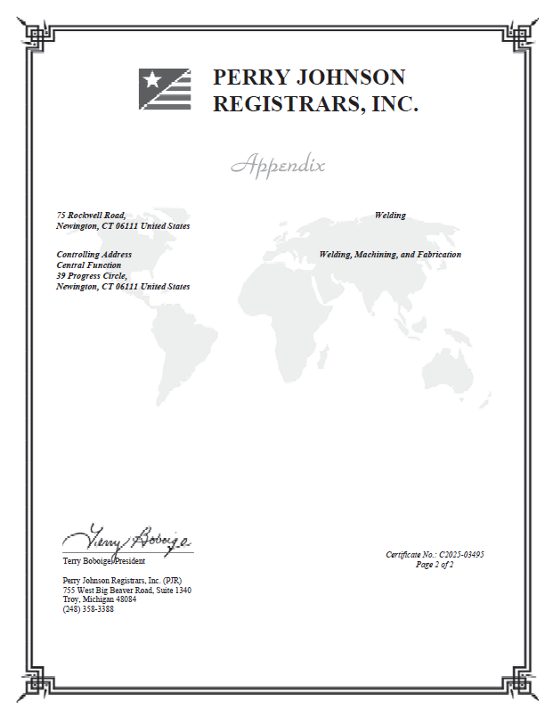 Lynn Welding AS9100D & ISO9001 Certified